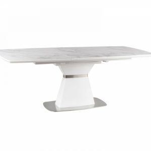 BAL-Saturn fehér, márvány hatású/matt fehér étkezőasztal